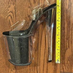 Pleasers Black Glitter Platform Heels size 5